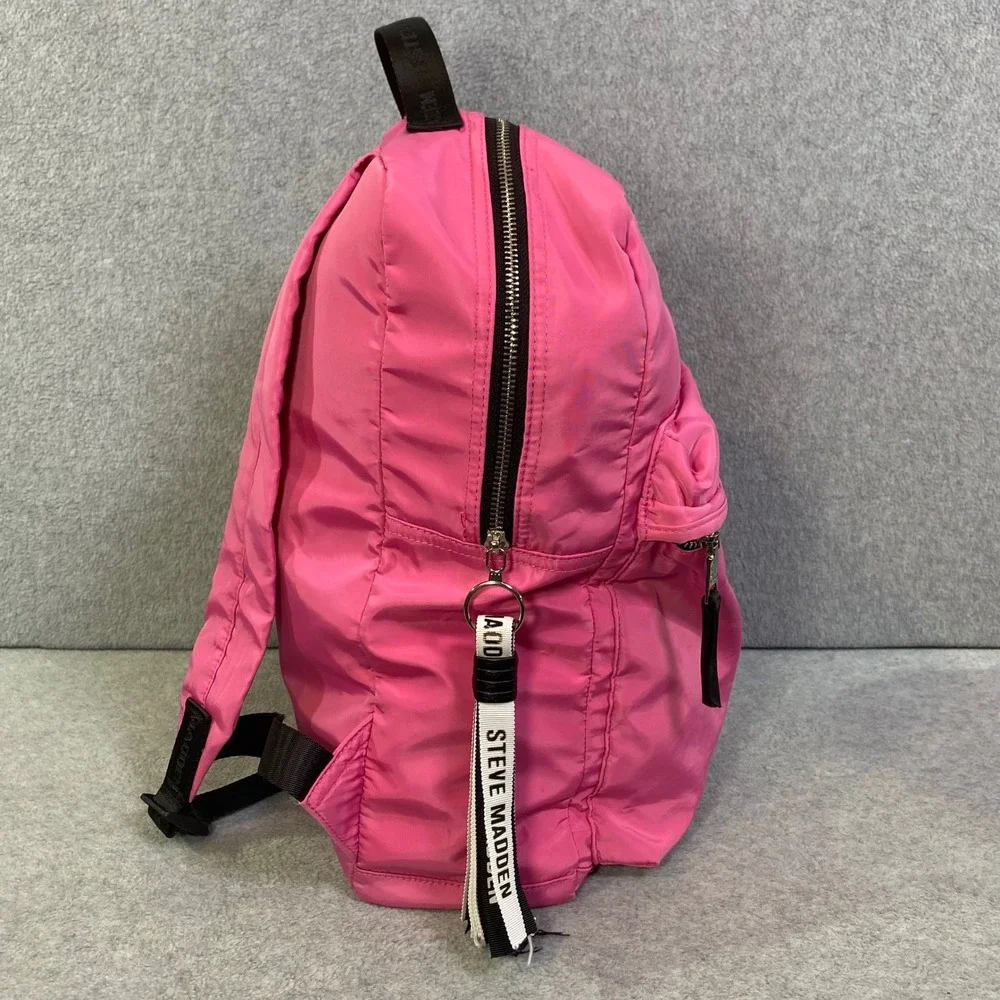 Steve Madden Backpack Women's Medium Pink Nylon Lightweight Logo Flaw Fair